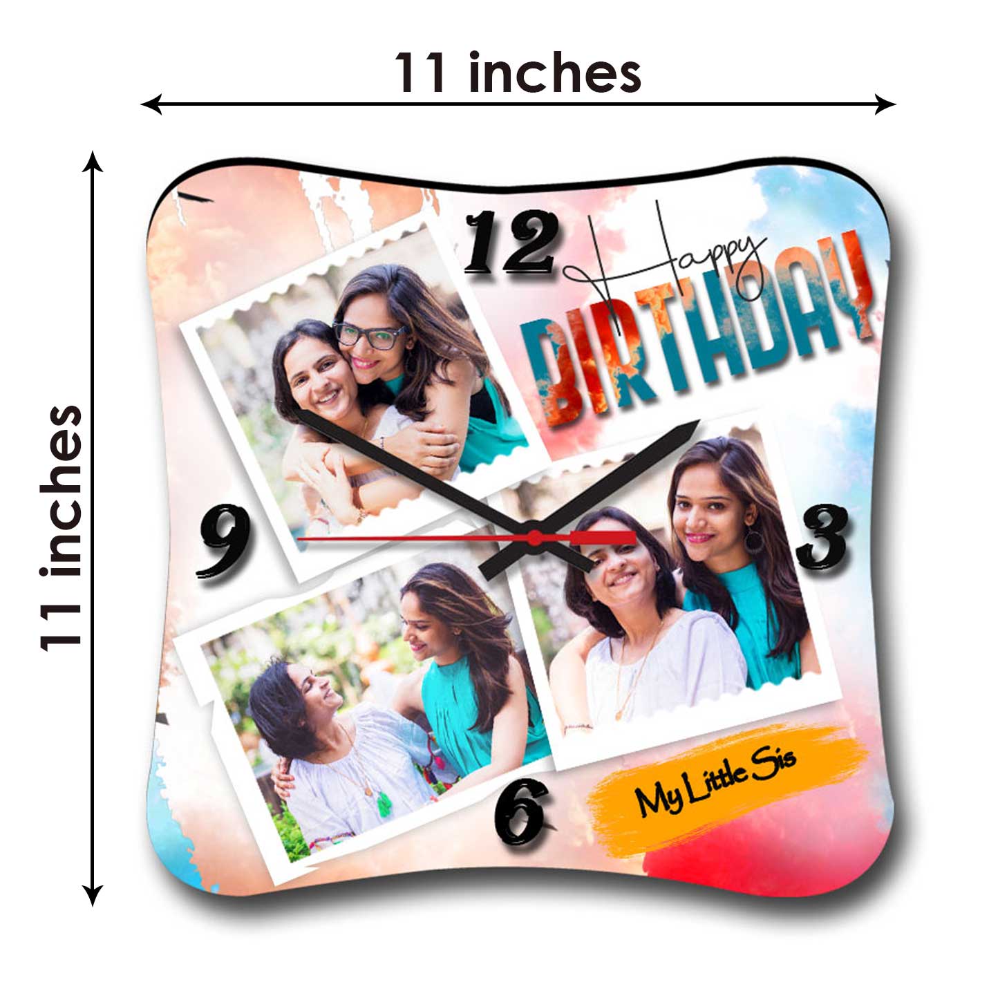 Wall Clock Personalised for Sister Birthday (11'x11')