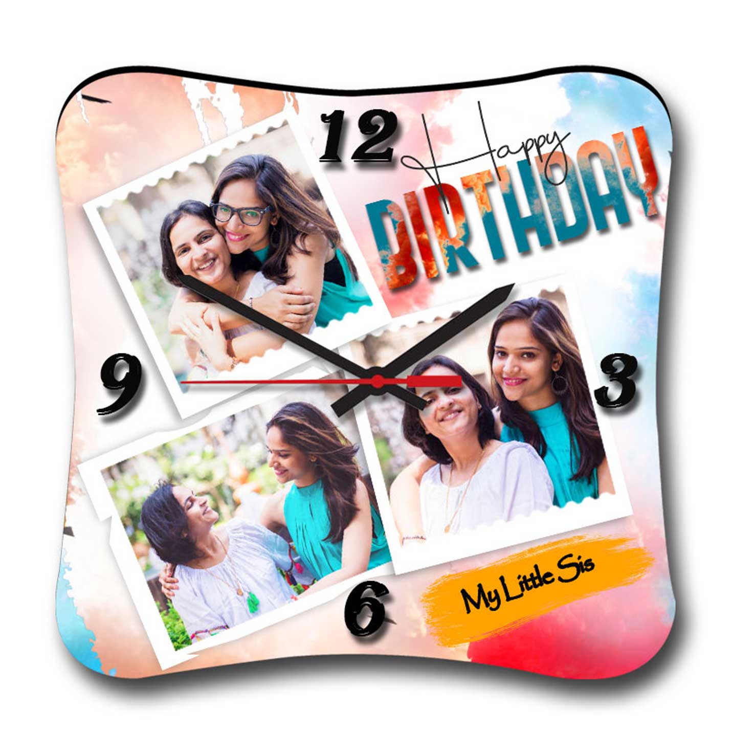 Wall Clock Personalised for Sister Birthday (11'x11')
