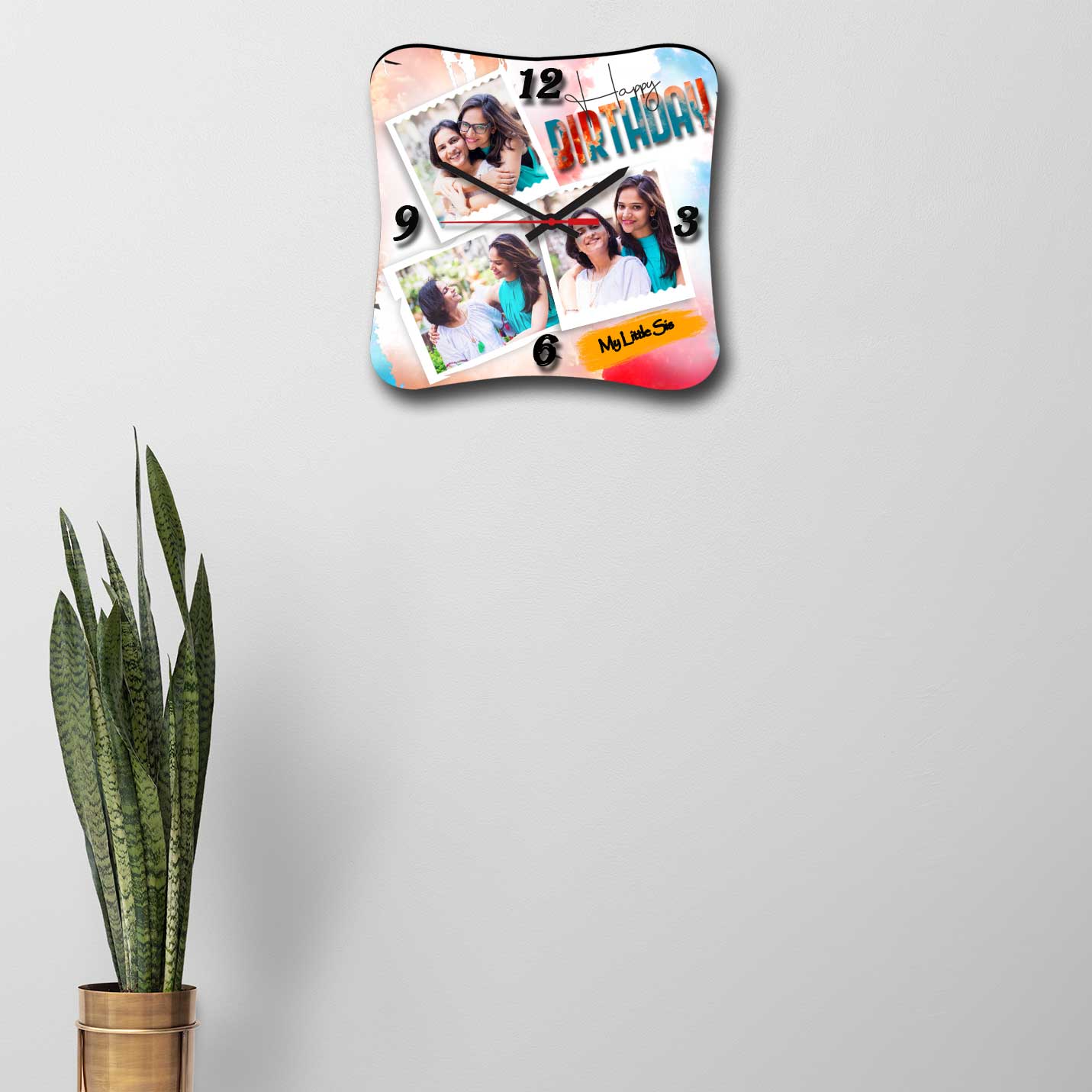 Wall Clock Personalised for Sister Birthday (11'x11')