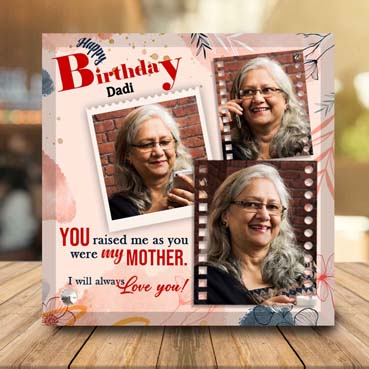 Birthday Gift for Grand Mother on Printable Glass (19.5x19.5cm)