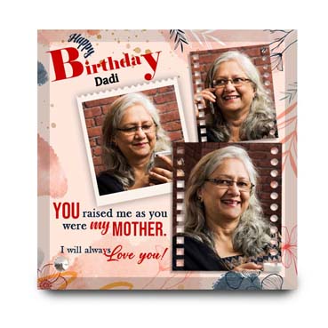 Birthday Gift for Grand Mother on Printable Glass (19.5x19.5cm)