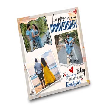 Anniversary Gift for Wife on Printable Glass (19.5x19.5cm)