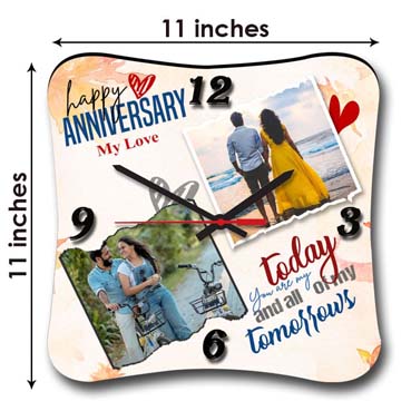 Wall Clock Personalised for Wife Anniversary (11'x11')