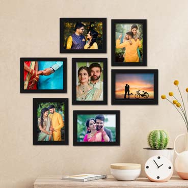 Personalised Photo Frame set for Wife Anniversary (7'x5':7nos)
