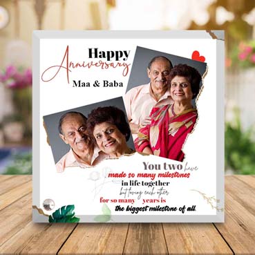Anniversary Gift for Father on Printable Glass (19.5x19.5cm)