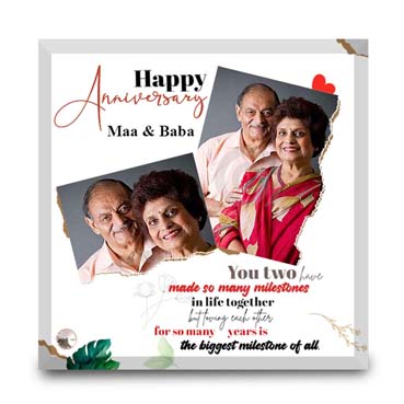 Anniversary Gift for Father on Printable Glass (19.5x19.5cm)
