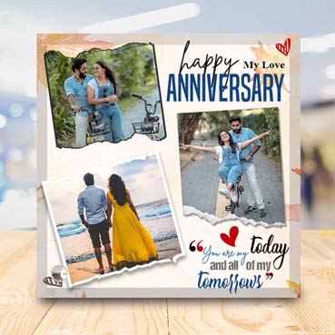 Anniversary Gift for Boy Friend on Printable Glass (19.5x19.5cm)