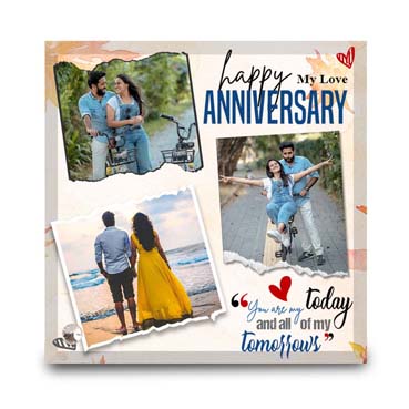 Anniversary Gift for Boy Friend on Printable Glass (19.5x19.5cm)