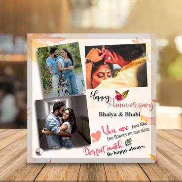 Anniversary Gift for Brother on Printable Glass (19.5x19.5cm)