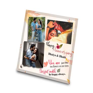 Anniversary Gift for Brother on Printable Glass (19.5x19.5cm)