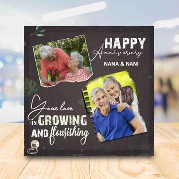 Anniversary Gift for Grand Father on Printable Glass (19.5x19.5cm)