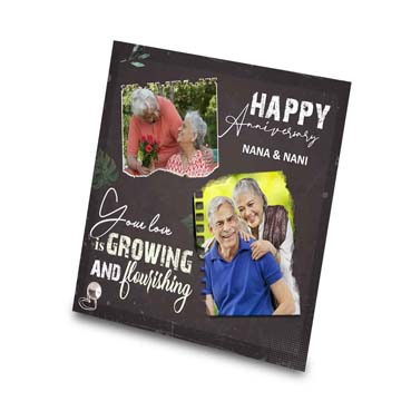 Anniversary Gift for Grand Father on Printable Glass (19.5x19.5cm)