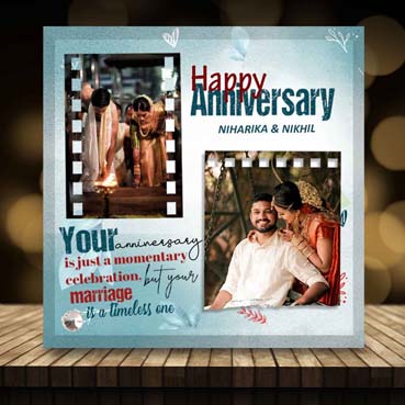 Anniversary Gift for Daughter on Printable Glass (19.5x19.5cm)