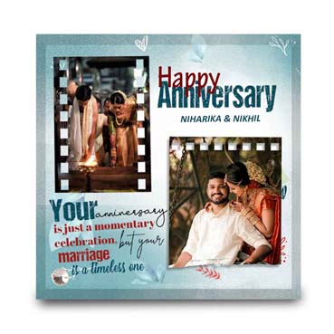 Anniversary Gift for Daughter on Printable Glass (19.5x19.5cm)