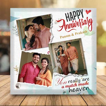 Anniversary Gift for Sister on Printable Glass (19.5x19.5cm)