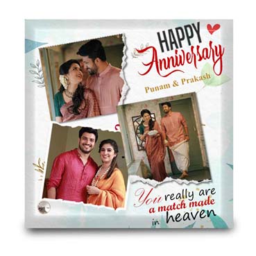 Anniversary Gift for Sister on Printable Glass (19.5x19.5cm)
