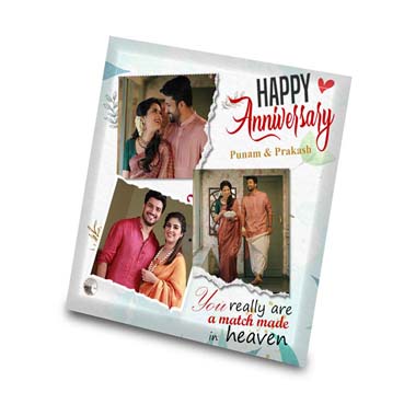 Anniversary Gift for Sister on Printable Glass (19.5x19.5cm)