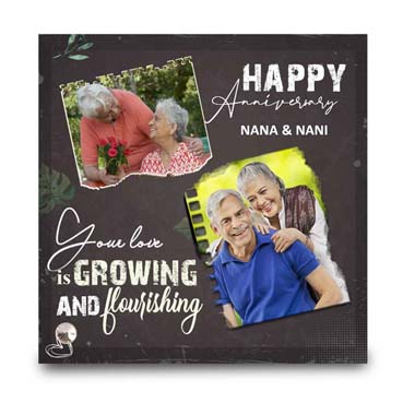 Anniversary Gift for Grand Mother on Printable Glass (19.5x19.5cm)