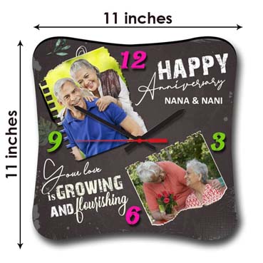Wall Clock Personalised for Grand Mother Anniversary (11'x11')