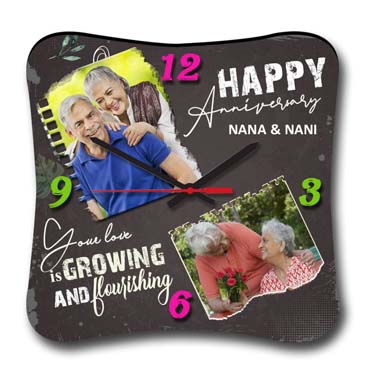 Wall Clock Personalised for Grand Mother Anniversary (11'x11')