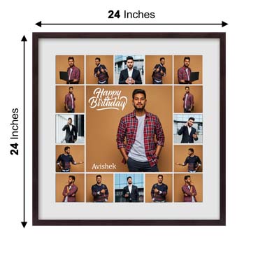 Personalised Photo Frame Collage for Male Friend Birthday (24'x24')