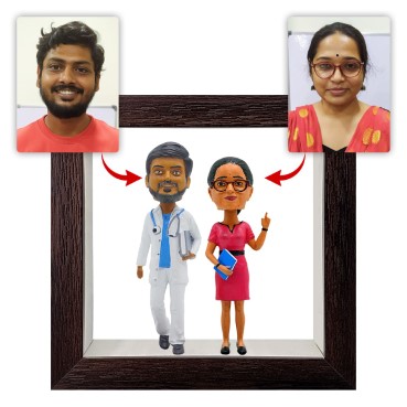 Personalised Framed Bobblehead Miniature F-BOB-C-08