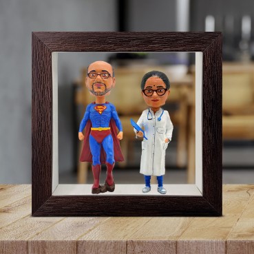 Personalised Framed Bobblehead Miniature F-BOB-C-16