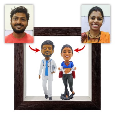 Personalised Framed Bobblehead Miniature F-BOB-C-20