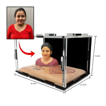Personalised 3D Miniature Bust Doll with Acrylic Box
