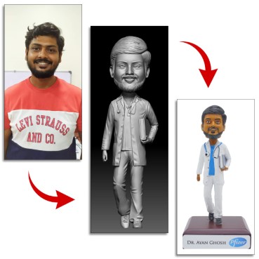 Personalised Bobblehead Miniature for Male Doctor