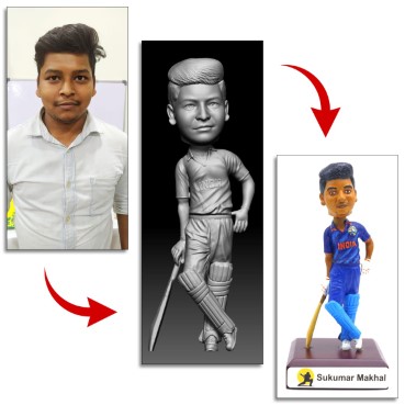 Personalised Bobblehead Miniature For Cricketer