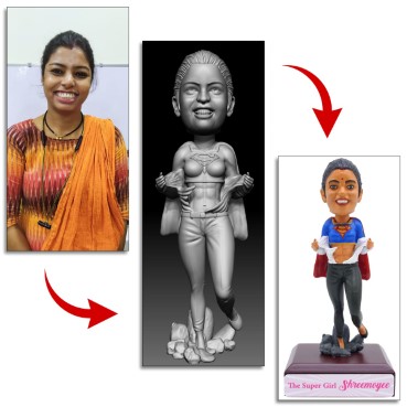 Personalised Bobblehead Miniature For Superwoman