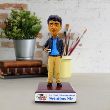 Personalised Bobblehead Miniature For Male Teacher