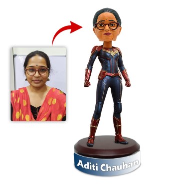 Personalised Bobblehead 3D Miniature For Captain Marvel