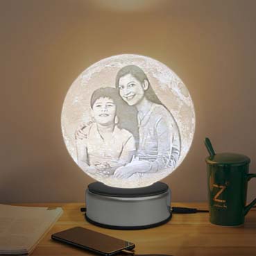 Personalized 3D Rotating Moon Lamp in 16 Colours For Mother's Day