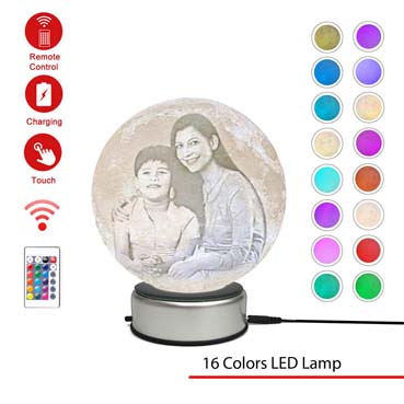 Personalized 3D Rotating Moon Lamp in 16 Colours For Mother's Day