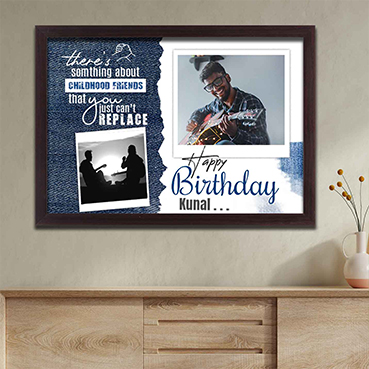 Personalised Photo Frame Collage for Male Friend Birthday (17'x12')