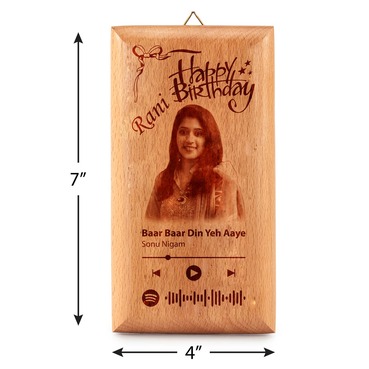 Customised Spotify Code Wood Plaque Gift with Photo