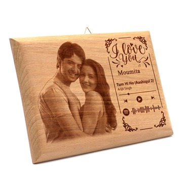 Customised Spotify Code Music Wood Frame Gift with Photo