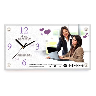 Customised Spotify Music Printable Photo Glass Clock