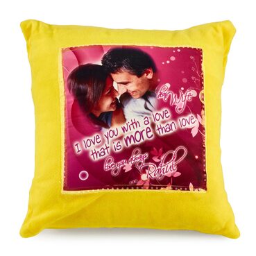 Yellow Customized Cushion in Square Shape