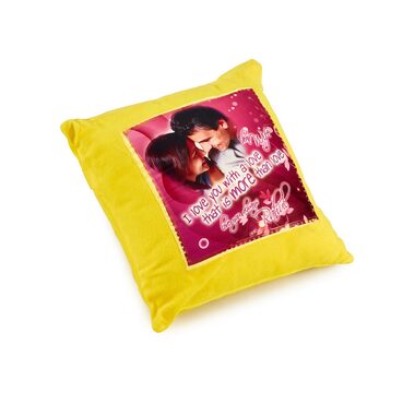 Yellow Customized Cushion in Square Shape