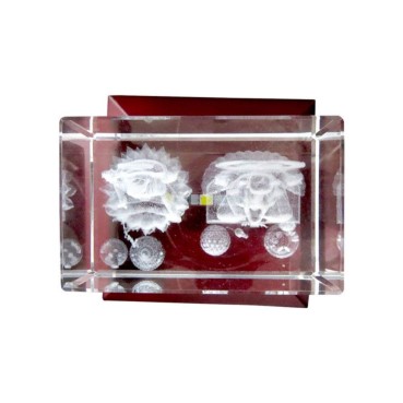Laxmi Ganesh 3D Crystal