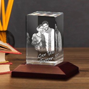 Anniversary 3D Laser Engraved Crystal Jumbo Size
