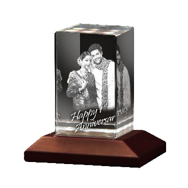 Anniversary 3D Laser Engraved Crystal Jumbo Size