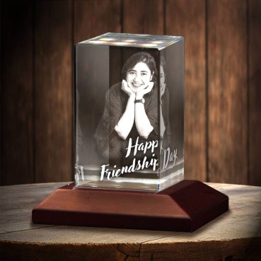 Laser Engraved Crystal with Photo for Friendship Day