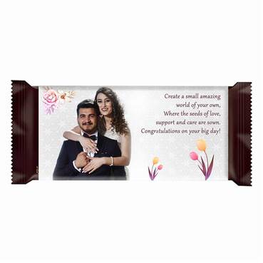Personalised Chocolate Wrapper with Medium Chocolate for Wedding