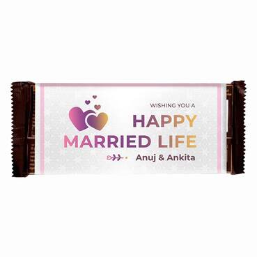 Personalised Chocolate Wrapper with Medium Chocolate for Wedding