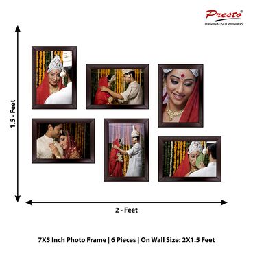 Personalised Photo Frame set for Husband Anniversary (7'x5':6nos)