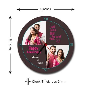 Personalized Photo Wall Clocks Online in India Anniversary Gift for Husband